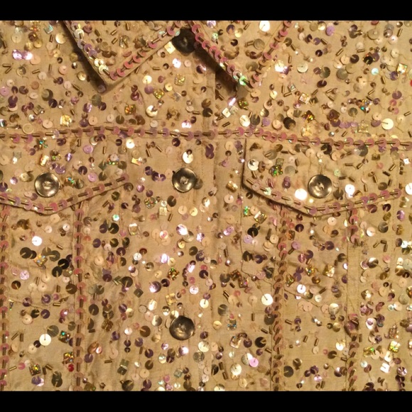 Stunning Gold Sequence top/jacket NEW w Tags - Picture 2 of 5